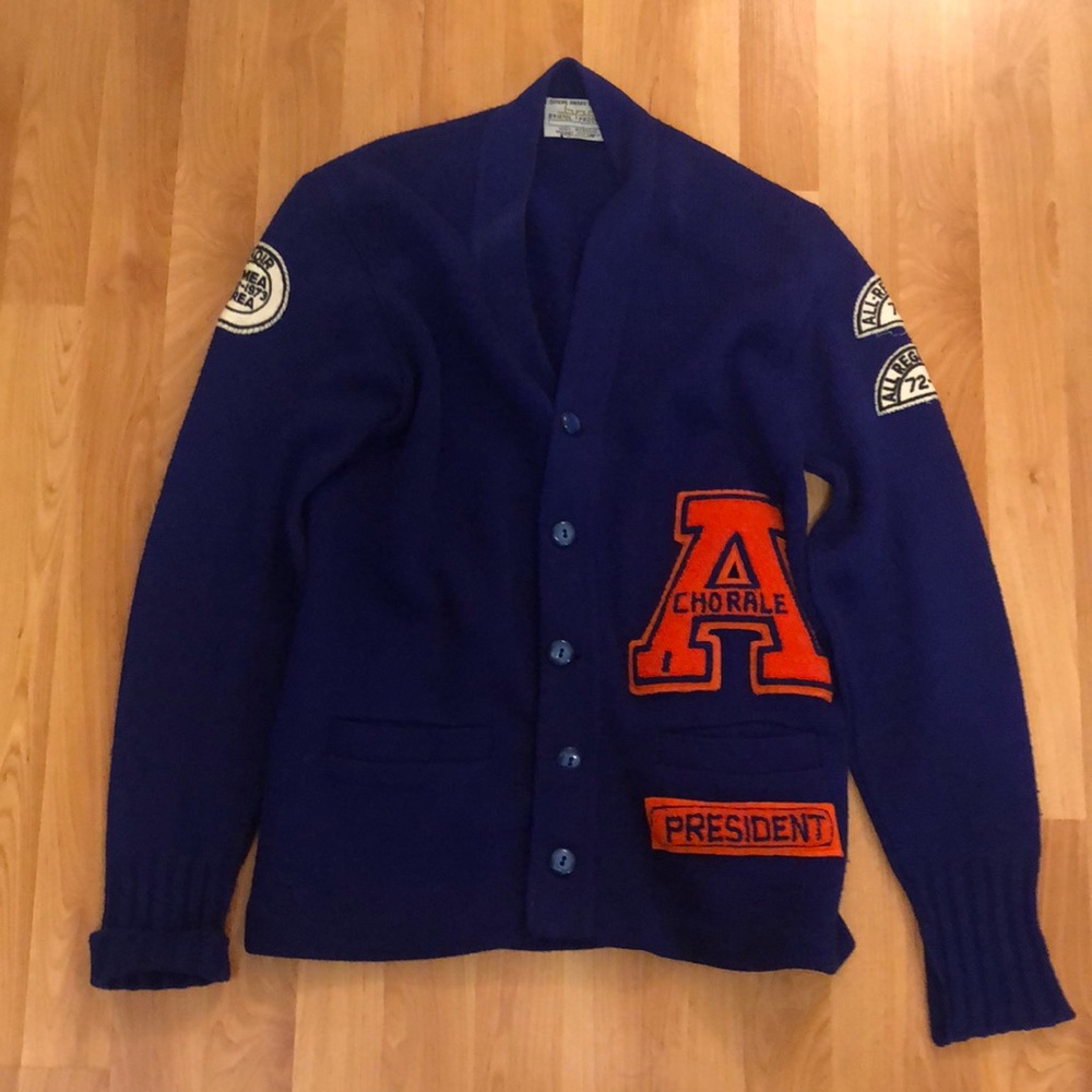 Vintage School Letterman Knit Cardigan